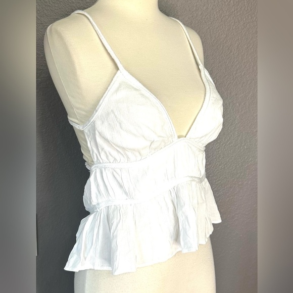 ZARA Women’s White Flowy Tank Top Size L Large, New - Picture 4 of 9